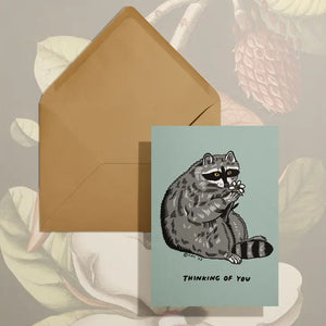 "Thinking Of You" Raccoon Card