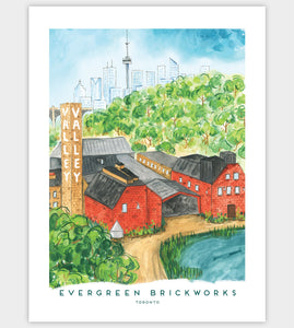 Evergreen Brickworks and Don Valley Art Print (12"x16")