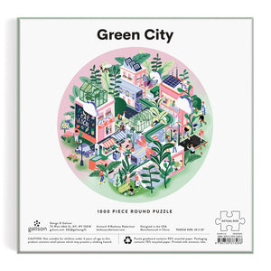 Green City Round Jigsaw Puzzle
