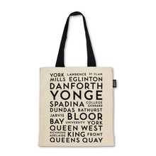 Load image into Gallery viewer, Toronto Street Names Tote Bag