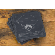 Load image into Gallery viewer, Greatest Blue Jays Plays Slate Coasters (set of 4)
