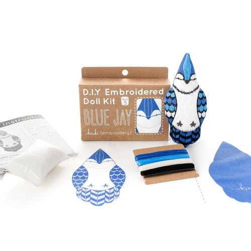 Blue Jay DIY Embroidered Doll Kit