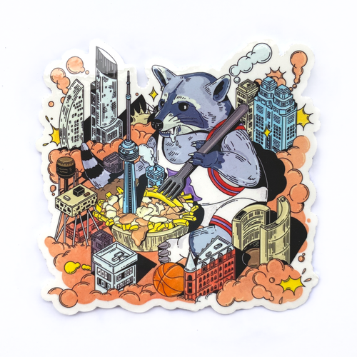 Raccoonzilla Die-Cut Sticker