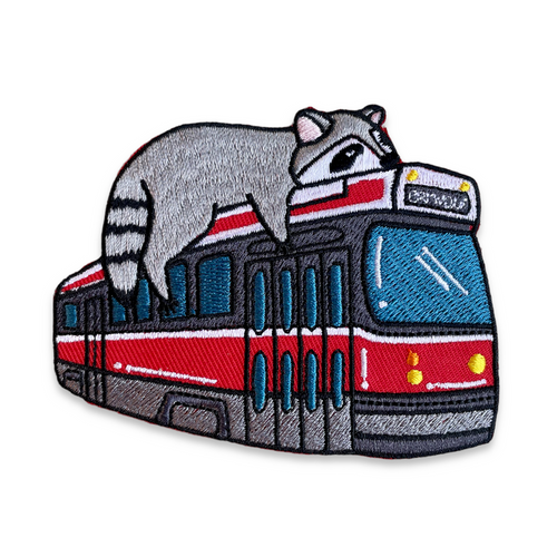 Streetcar Raccoon Iron-On Patch