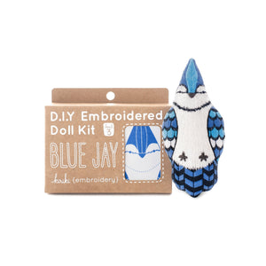 Blue Jay DIY Embroidered Doll Kit