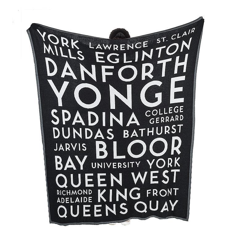 Toronto Street Names Throw Blanket