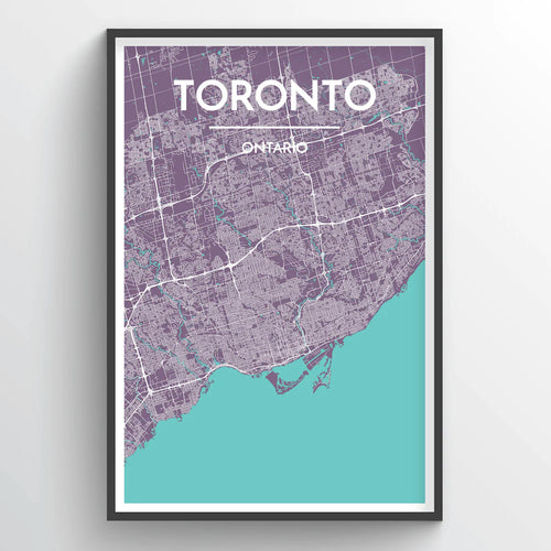 Toronto Map Print Purple/Teal