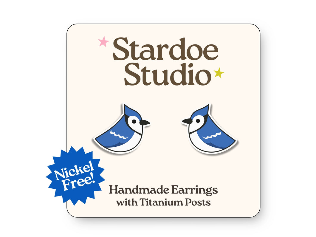 Blue Jay Earrings