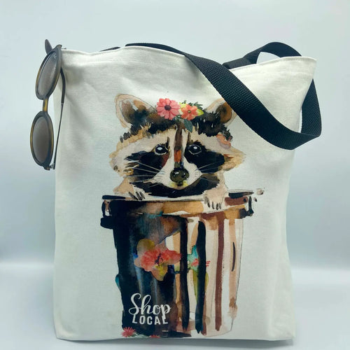 Toronto Shop Local Raccoon Canvas Tote Bag