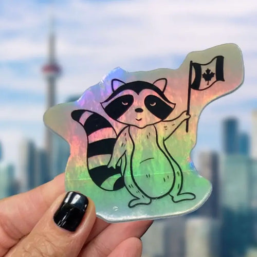 Holographic Raccoon Sticker