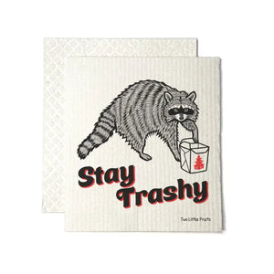 Stay Trashy Raccoon Swedish Dishcloth