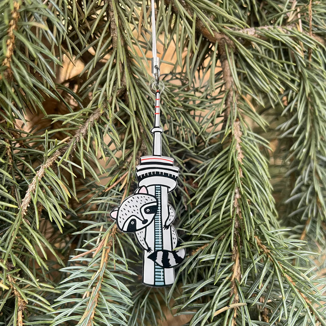 CN Tower Raccoon Acrylic Ornament