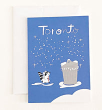 Load image into Gallery viewer, Festive Toronto Raccoon Christmas Card