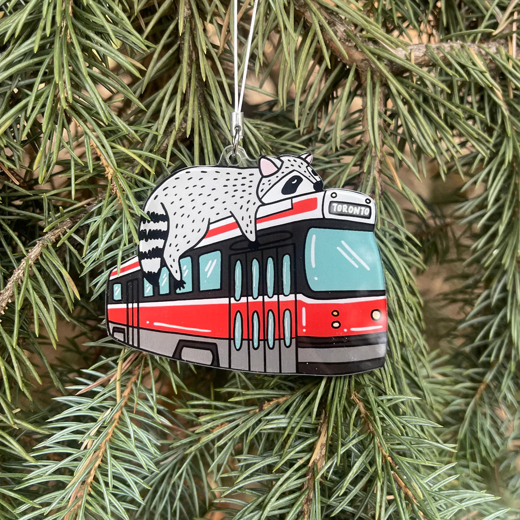 Streetcar Raccoon Acrylic Ornament