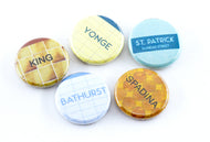 Toronto Subway Buttons: Downtown Stations