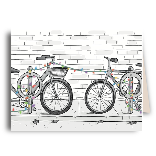 Festive Bikes Holiday Greeting Card