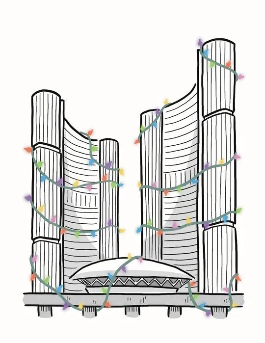 Festive Toronto City Hall Greeting Card