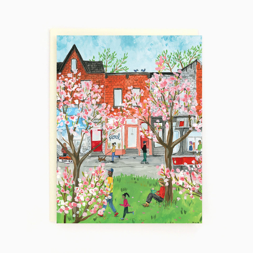 Queen Street West in Springtime Greeting Card