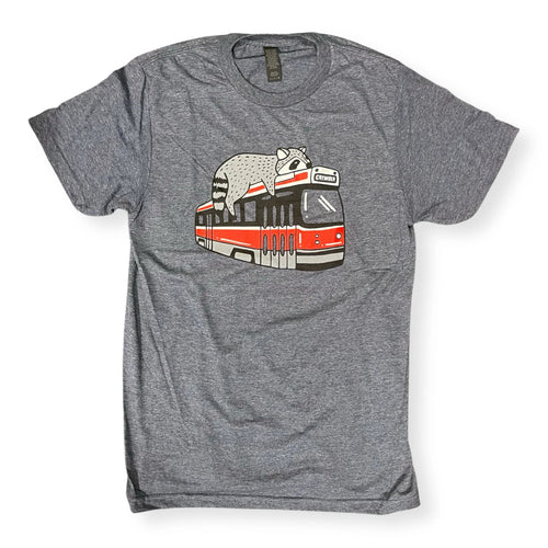 Streetcar Raccoon T-Shirt (Charcoal)