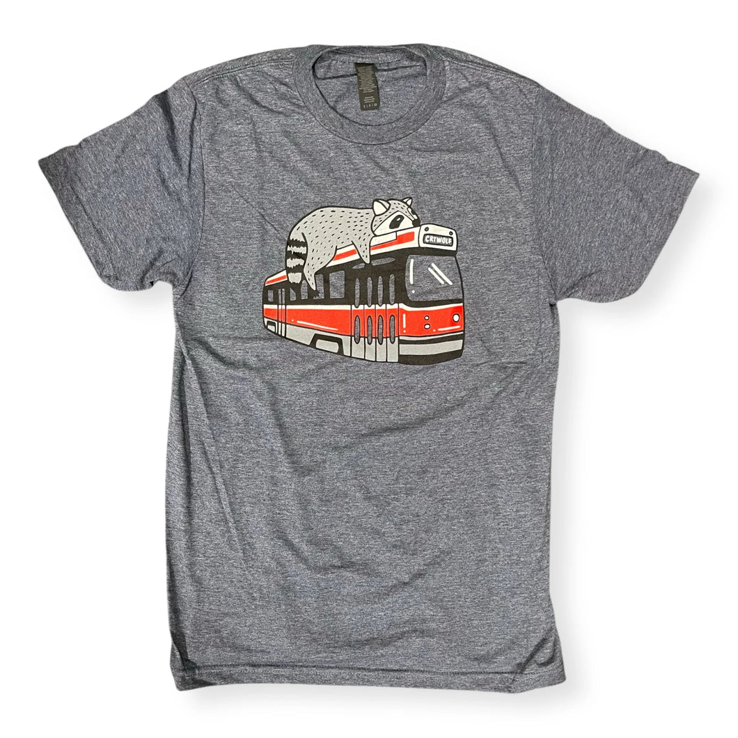 Streetcar Raccoon T-Shirt (Charcoal)