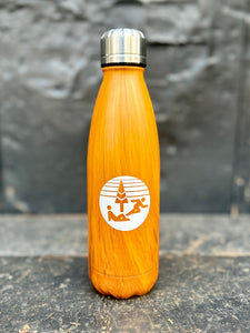 Retro Parks and Rec Logo Water Bottle (Woodgrain)