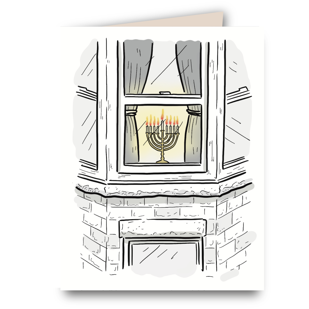 Menorah in the Window Greeting Card