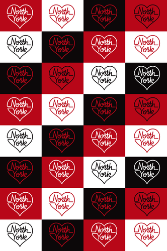 North York Heart Logo Checkerboard Print