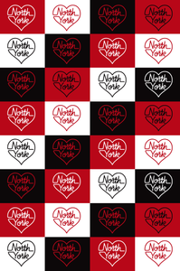 North York Heart Logo Checkerboard Print