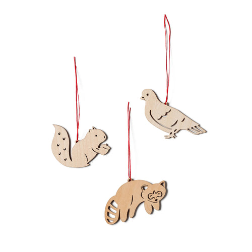 Toronto Critters Wooden Ornaments (set of 3)
