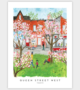 Queen Street West in Springtime Art Print (12"x16")