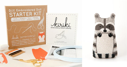 Raccoon DIY Embroidered Doll Starter Kit