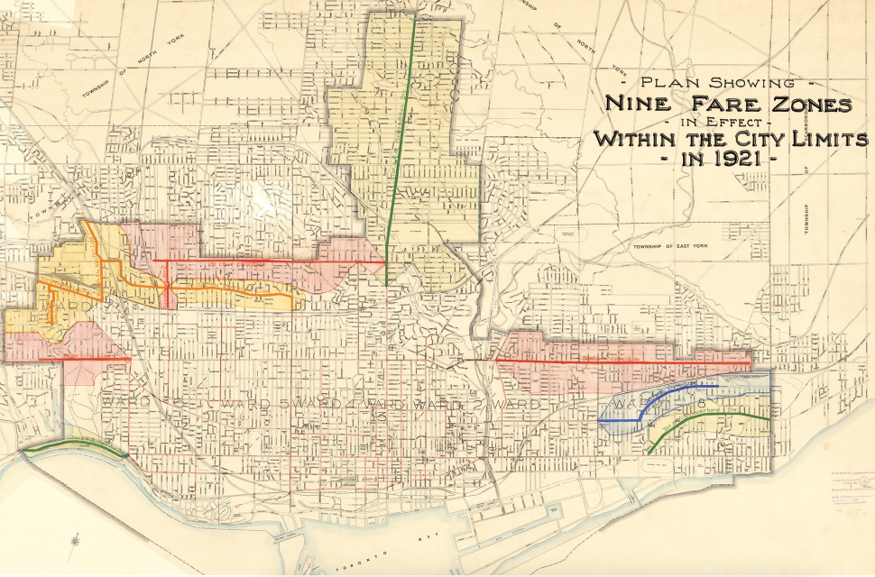 1921 Toronto Fare Zone Map Print