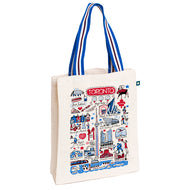 Toronto Cityscape Tote Bag w/ striped handle