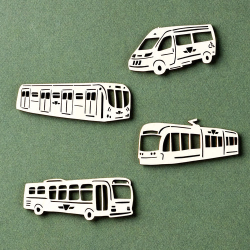 TTC Vehicle Wooden Magnets