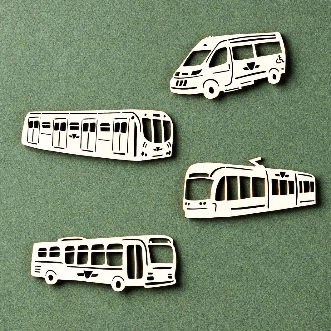 TTC Vehicle Wooden Magnets