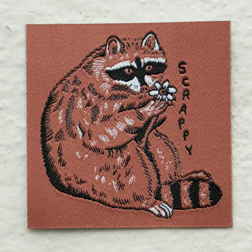 Scrappy Raccoon Woven Patch