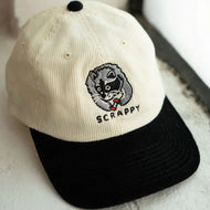 Scrappy Raccoon Corduroy Dad Cap (Vanilla/Licorice)