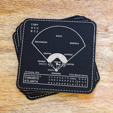 Load image into Gallery viewer, Greatest Blue Jays Plays Leatherette Coasters (set of 4)