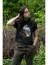 Load image into Gallery viewer, Women&#39;s Scrappy Raccoon Wide Crop T-shirt