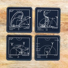 Load image into Gallery viewer, Greatest Raptors Plays Leatherette Coasters (set of 4)