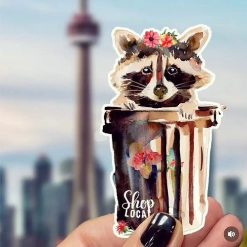 Flowery Trash Panda Sticker