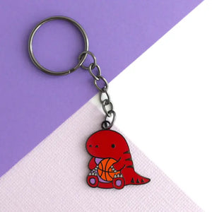 Raptor Basketball Enamel Keychain