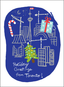 "Holiday Greetings from Toronto!" Construction Cranes Card