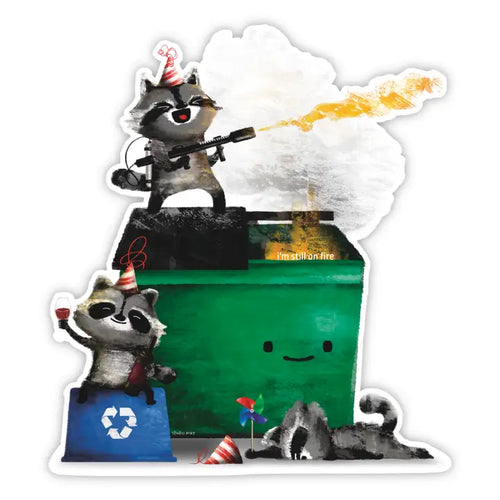 Raccoon Dumpster Fire Sticker
