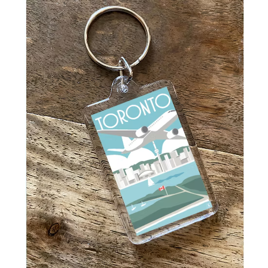 Toronto Skyline/Billy Bishop Airport Keychain