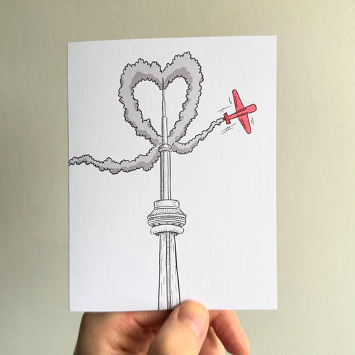 CN Tower Skywriter Greeting Card
