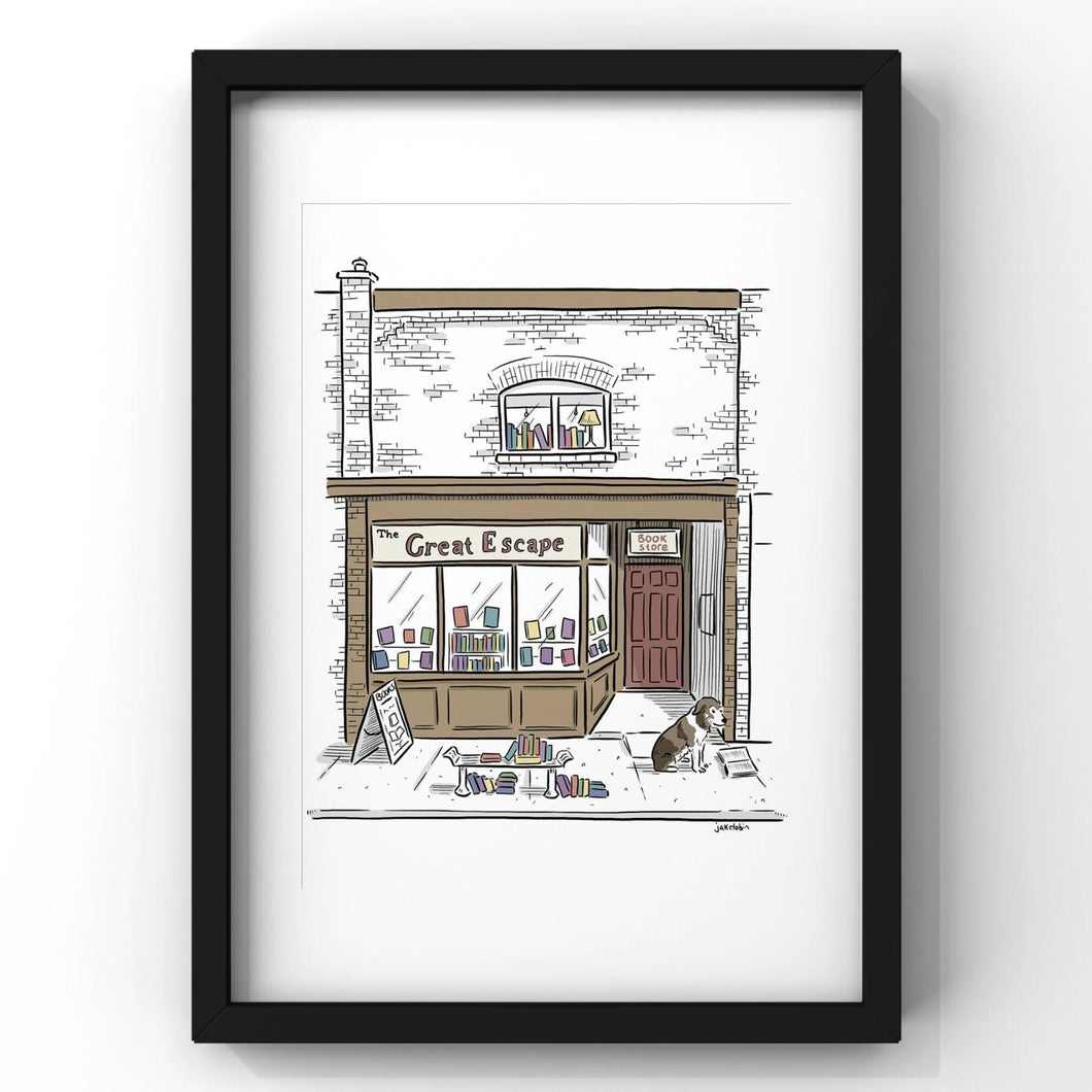 The Great Escape Bookstore Art Print