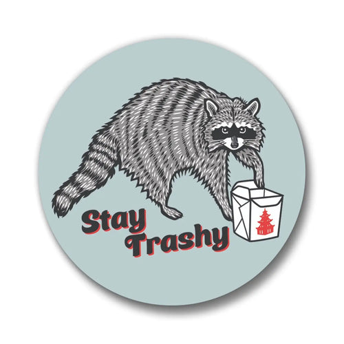 Stay Trashy Raccoon Button