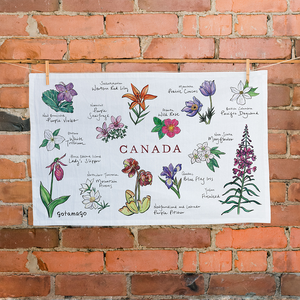 Canada Provincial Floral Emblems Tea Towel