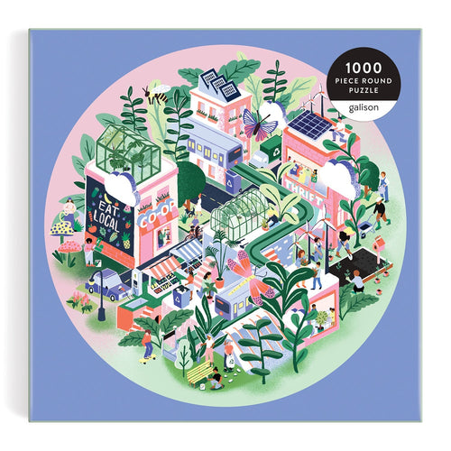Green City Round Jigsaw Puzzle